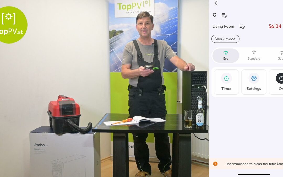 Filterreinigung des Canaan Avalon Q Home Bitcoin Miners nach 3 Monaten Umwandlung des PV Überschussstroms